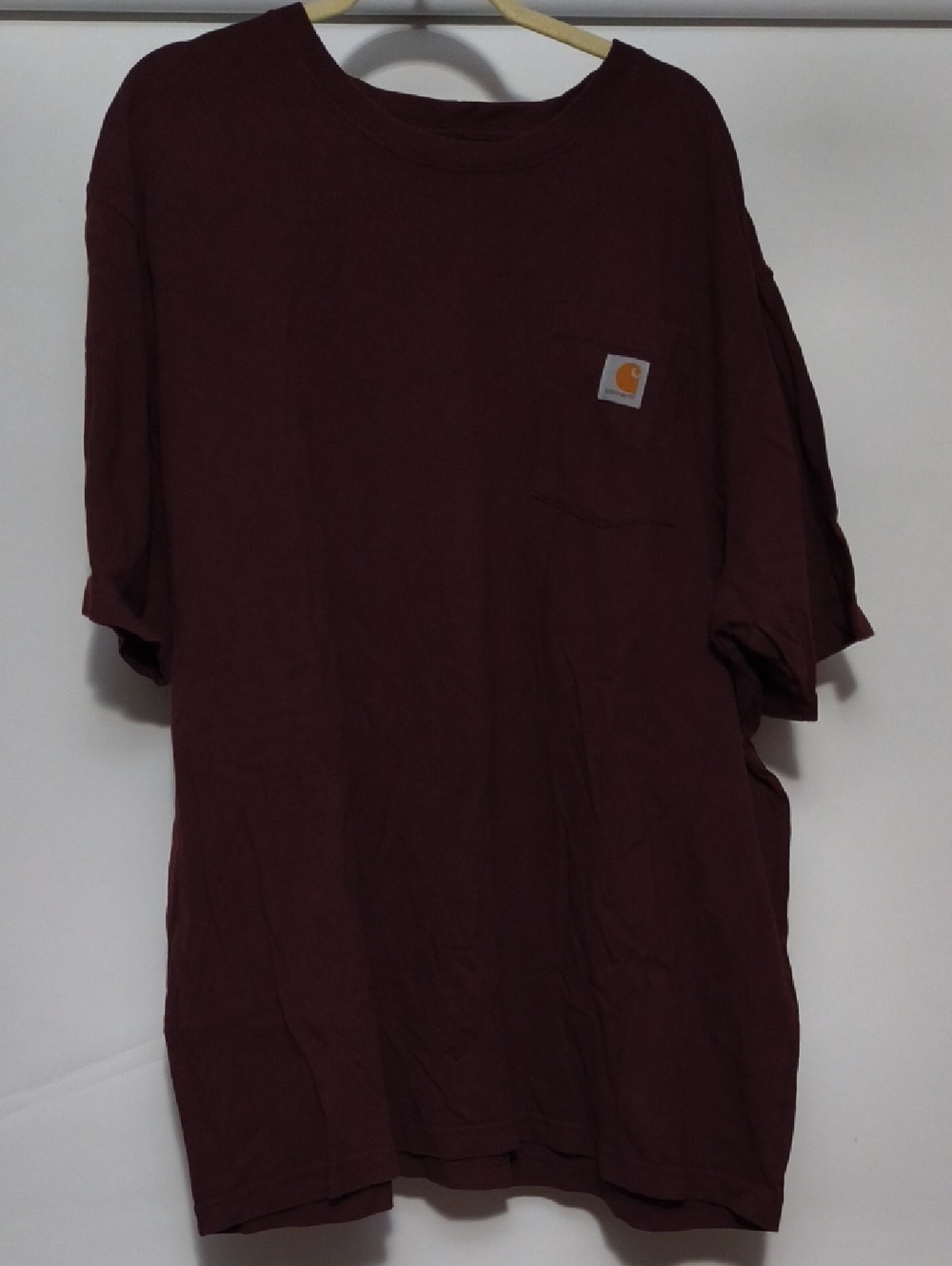 Carhartt Men's Maroon Pocket Tee with Logo Patch